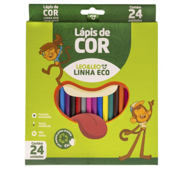 Lápis de cor Léo e Léo 24 Cores